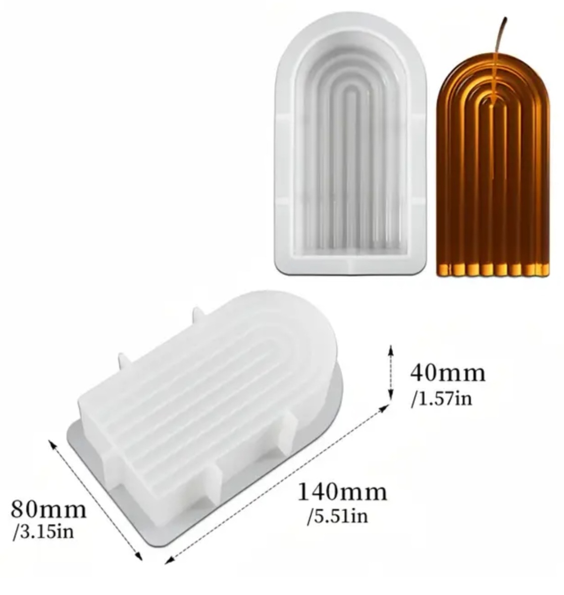 Moule bougie forme d'arc 